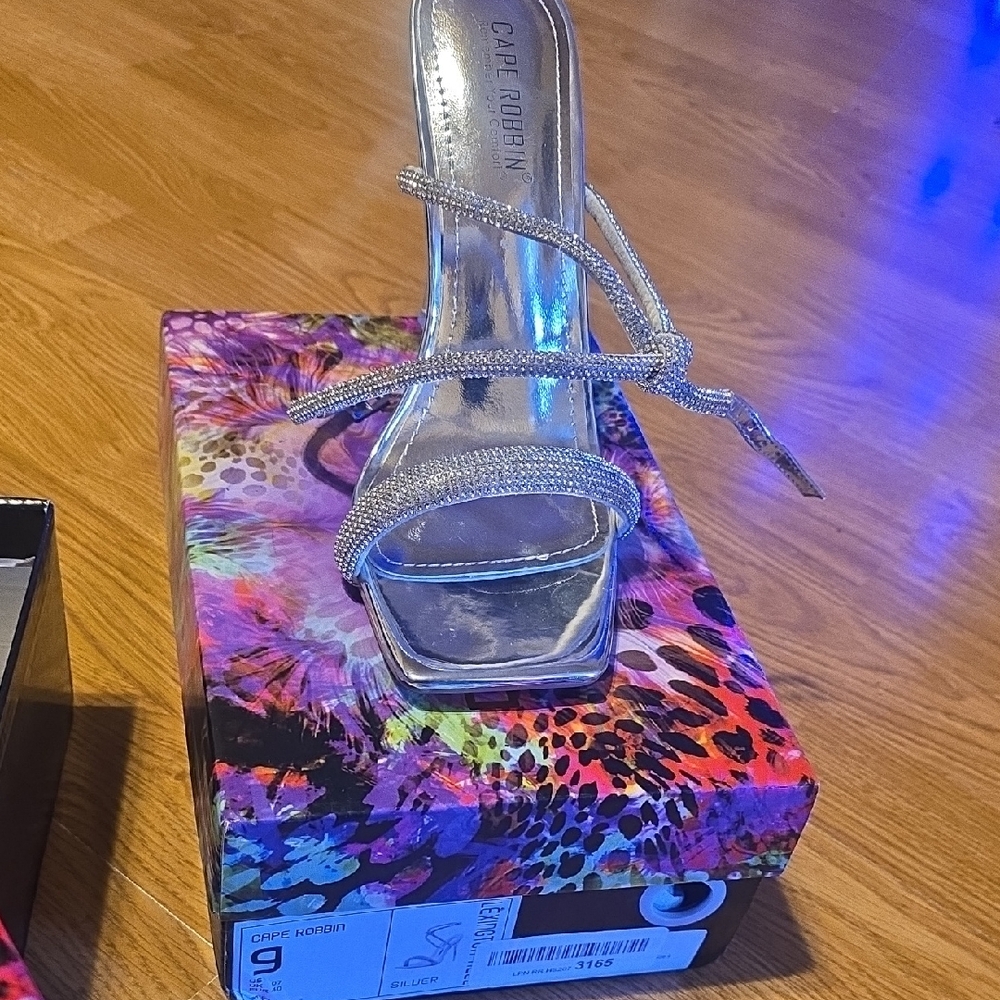 Cape Robbin Metallic Silver Strappy Heels